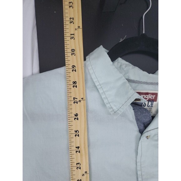 Wrangler Light Green Men's Long Sleeve Shirt Cotton Men XL Cotton - Picture 10 of 10